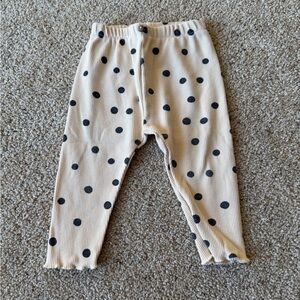 Zara Kids Cream and Black Polka Dot Leggings